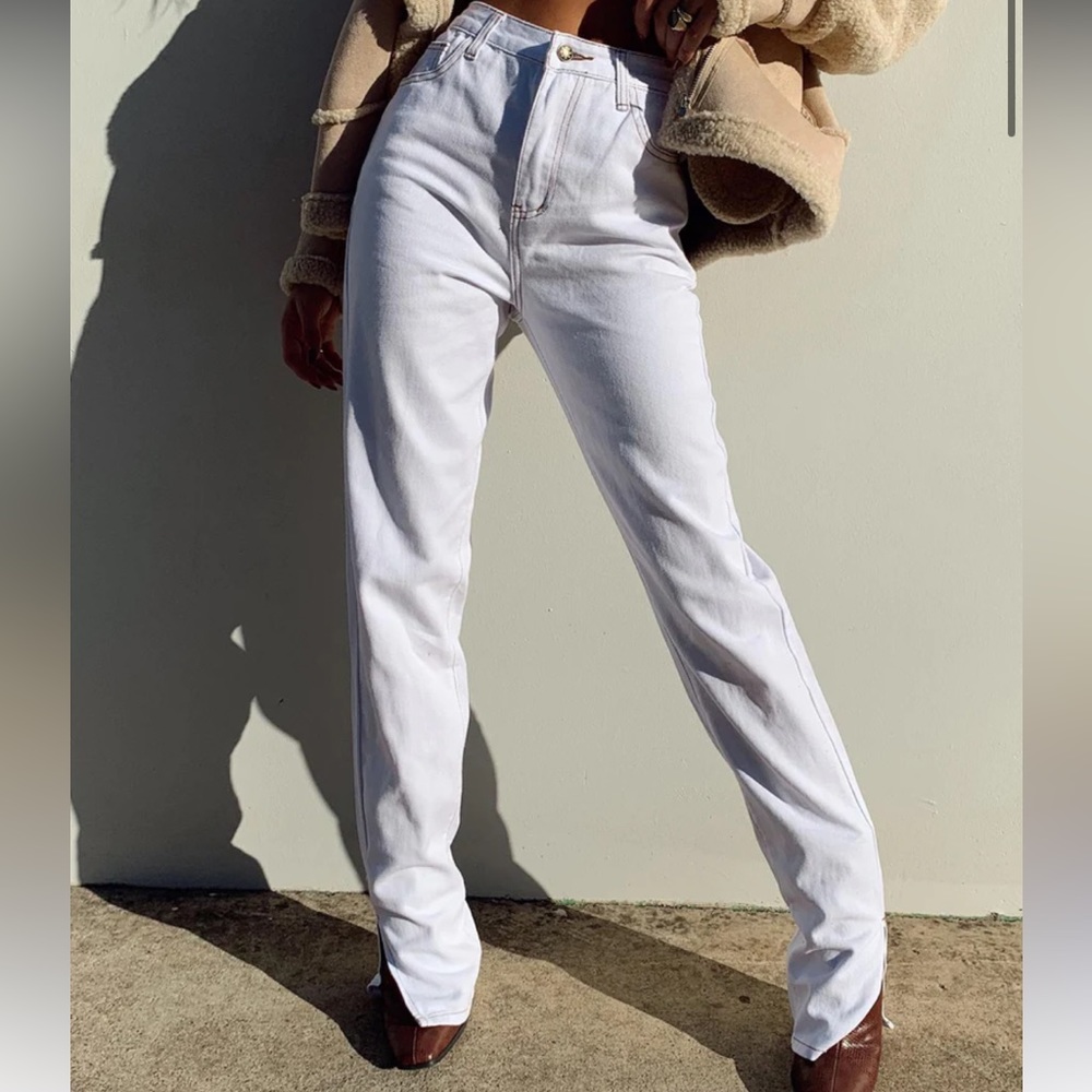 NWOT Princess Polly Lioness White Alabama Jeans US4 / Small